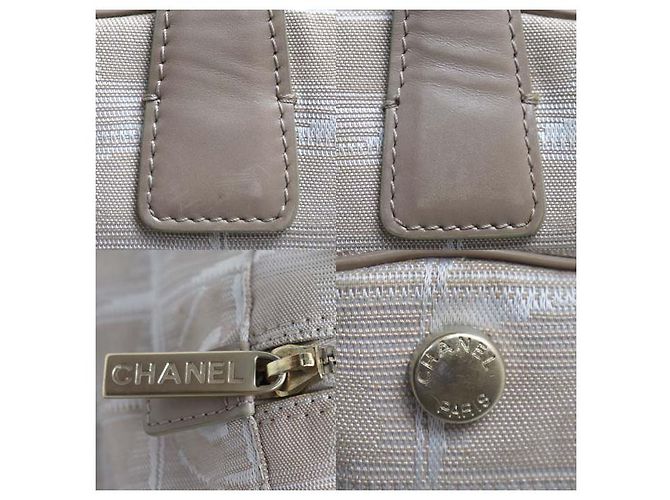 Timeless Chanel New Travel Line Nylon Boston Bag Brown Beige - view 7