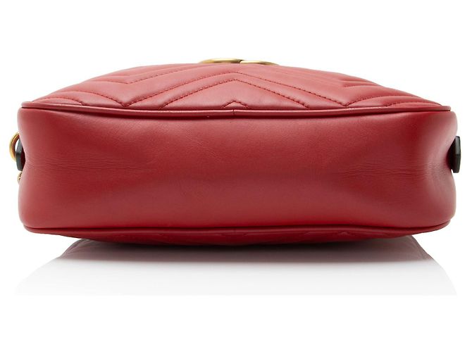 Borsa a tracolla Gucci Matelassé in pelle GG Marmont piccola Rosso - vista 4