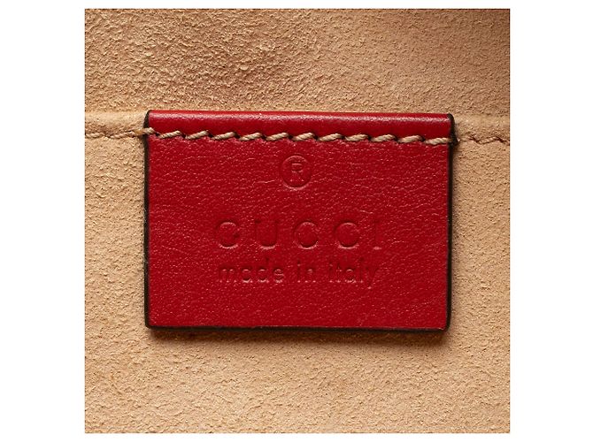 Borsa a tracolla Gucci Matelassé in pelle GG Marmont piccola Rosso - vista 8