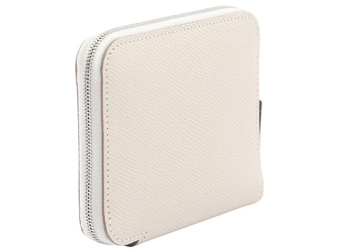 Portafoglio rotondo compatto Azap Silk'in di Hermès Bianco - vista 8