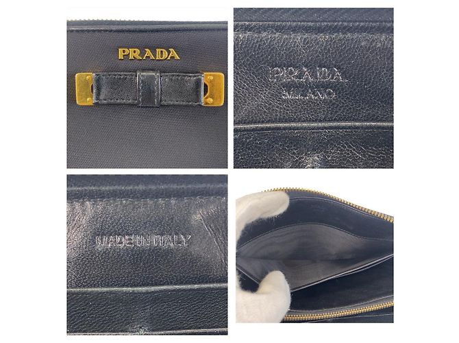 Ribbon Portafoglio lungo in nylon con nastro Prada nero - vista 10