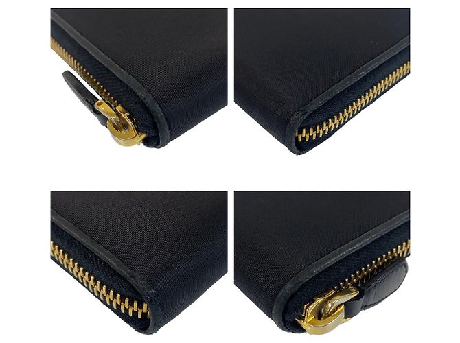 Ribbon Portafoglio lungo in nylon con nastro Prada nero - vista 5