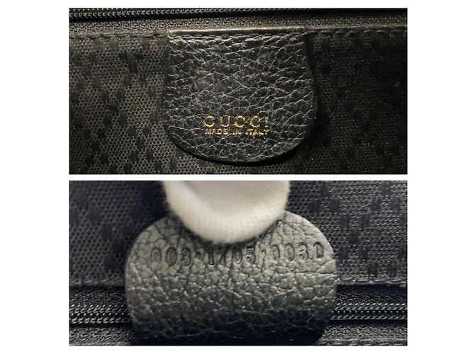 Zaino in suede Gucci Bamboo Nero Oro - vista 4