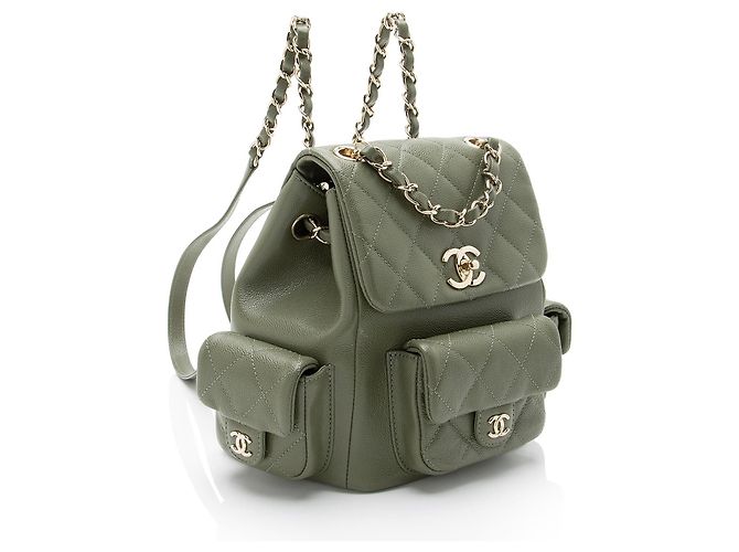 Gabrielle Chanel Caviar Leather Cargo Duma Small Backpack Green - view 2