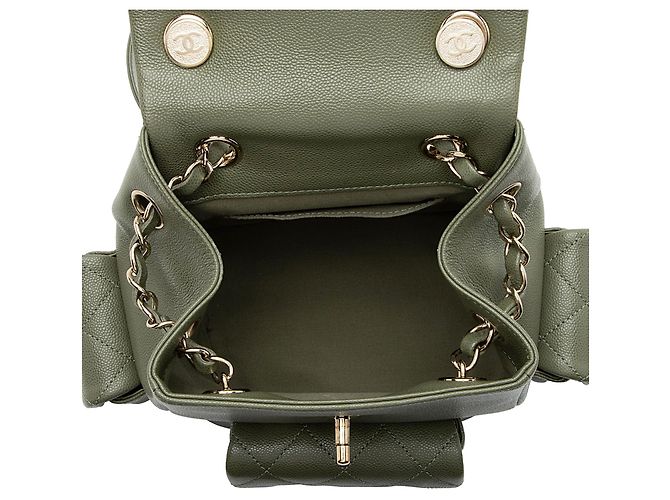 Gabrielle Chanel Caviar Leather Cargo Duma Small Backpack Green - view 7