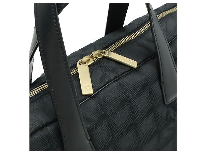 Borsa da lavoro in nylon jacquard Chanel Nero - vista 6