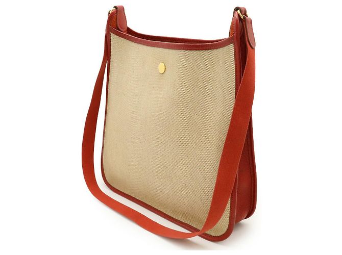 Borsa a Spalla Vespa PM Hermès Beige Rosso Marrone - vista 2