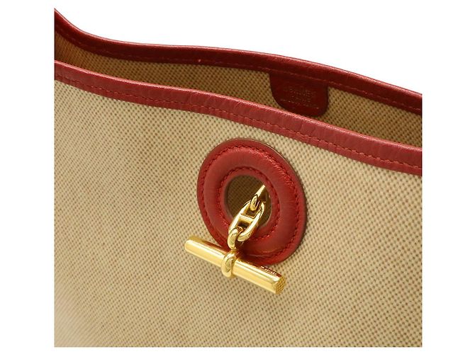 Borsa a Spalla Vespa PM Hermès Beige Rosso Marrone - vista 8