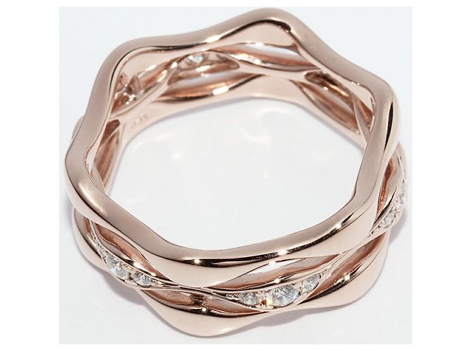 Anel de diamante Tasaki K18SG/PG - vista 3