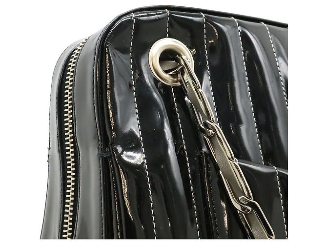 Chanel Leder Schultertasche mit Kette Schwarz - Ansicht 6