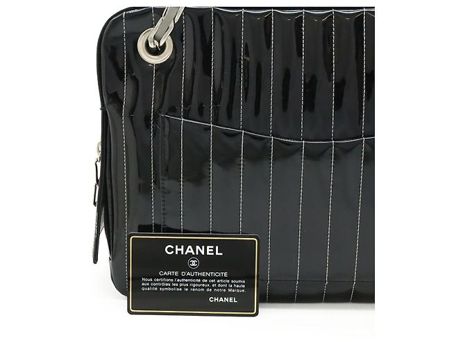 Chanel Leder Schultertasche mit Kette Schwarz - Ansicht 9