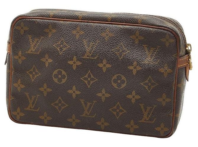 Borsa Clutch Monogram Louis Vuitton Metallico Bronzo - vista 2