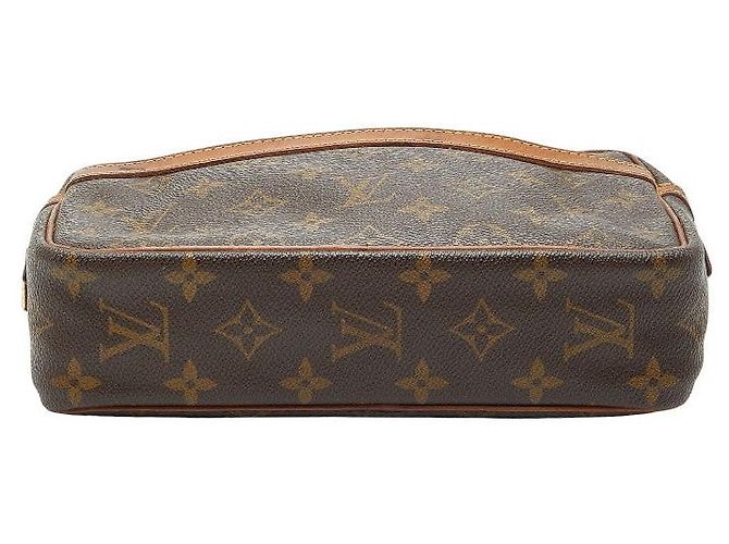 Borsa Clutch Monogram Louis Vuitton Metallico Bronzo - vista 3