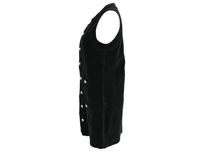 Céline Abito Mini Bottone Celine in Velluto Nero - vista 2