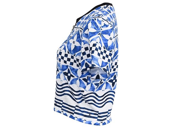 Twist Camiseta de cuello redondo en algodón azul con estampado Monogram Louis Vuitton - vista 2