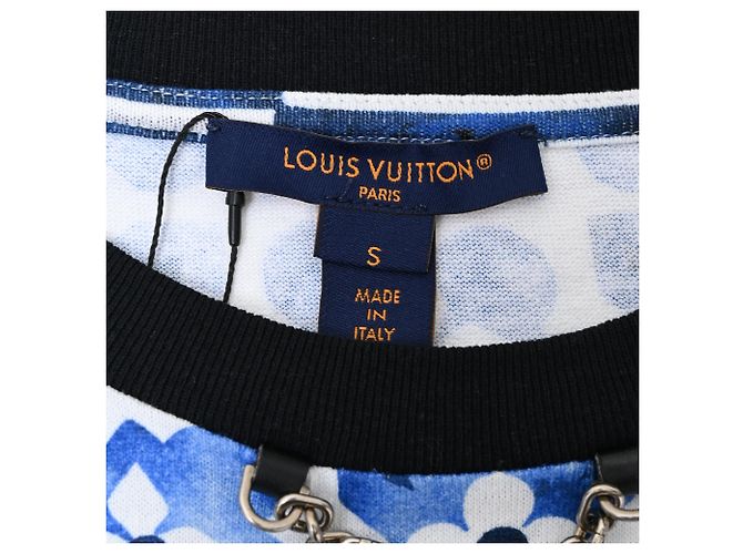 Twist Camiseta de cuello redondo en algodón azul con estampado Monogram Louis Vuitton - vista 4