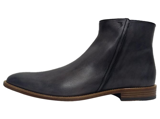 Stivaletti con zip a punta arrotondata Tod's in pelle nera Nero - vista 4