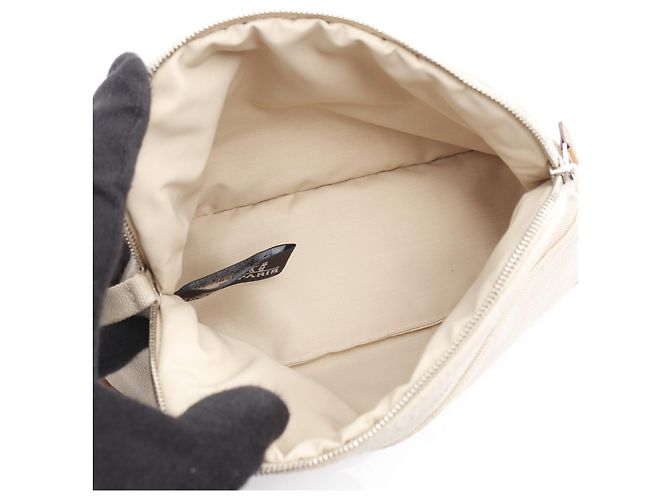 Hermès Pochette Bolide 20 in Tela e Pelle Hermes Marrone Beige - vista 2
