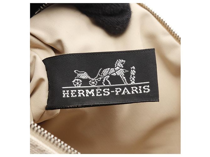 Hermès Pochette Bolide 20 in Tela e Pelle Hermes Marrone Beige - vista 3