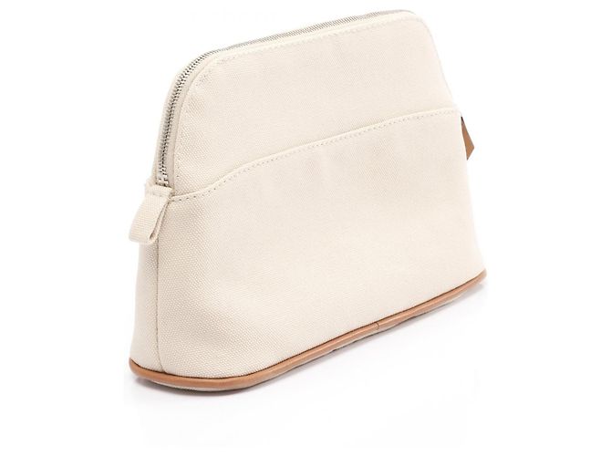 Hermès Pochette Bolide 20 in Tela e Pelle Hermes Marrone Beige - vista 5