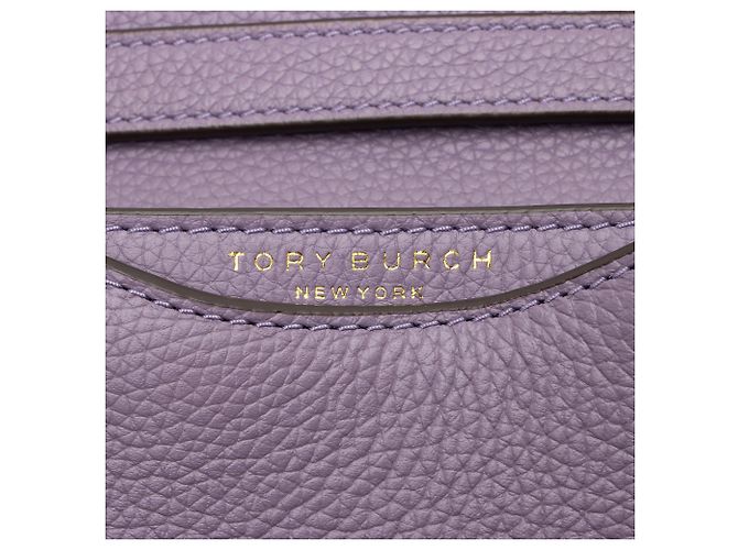 Borsa a tracolla piccola in pelle Britten Saddle di Tory Burch Porpora - vista 10