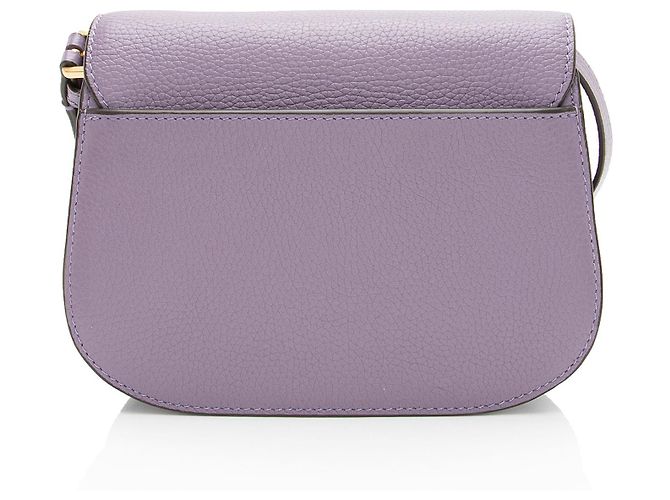 Borsa a tracolla piccola in pelle Britten Saddle di Tory Burch Porpora - vista 3