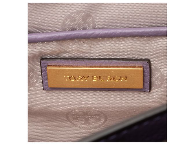 Borsa a tracolla piccola in pelle Britten Saddle di Tory Burch Porpora - vista 7