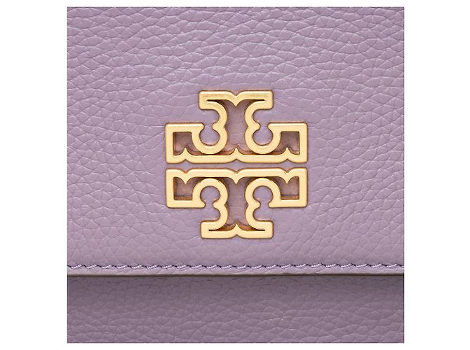 Borsa a tracolla piccola in pelle Britten Saddle di Tory Burch Porpora - vista 9