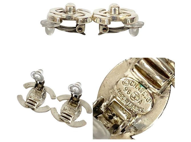 Timeless Pendientes Chanel Coco Mark Plata Metálico - vista 3