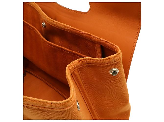 Borsa Hermès Valparaiso MM Toilchevron Arancione - vista 7