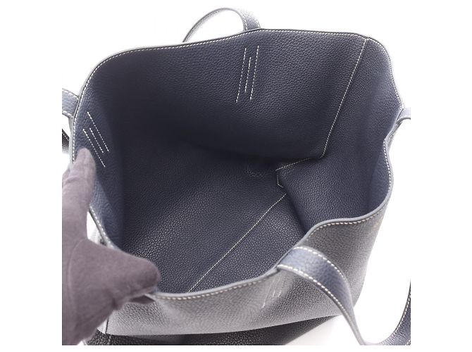 Hermès Double Sens 45 Tote Bag Navy Schwarz - Ansicht 10