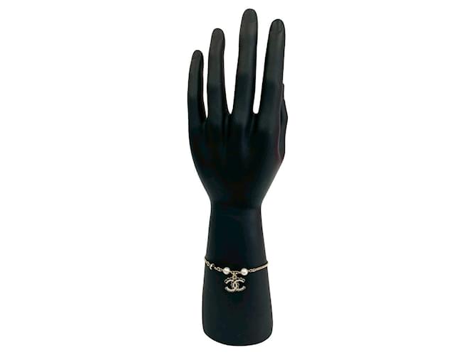 Timeless Bracciale in perle Chanel Coco Mark Argento Metallico - vista 2
