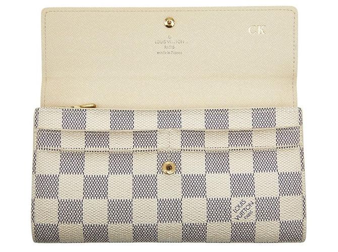Portafoglio Lungo Sarah Damier Azur di Louis Vuitton Bianco - vista 7