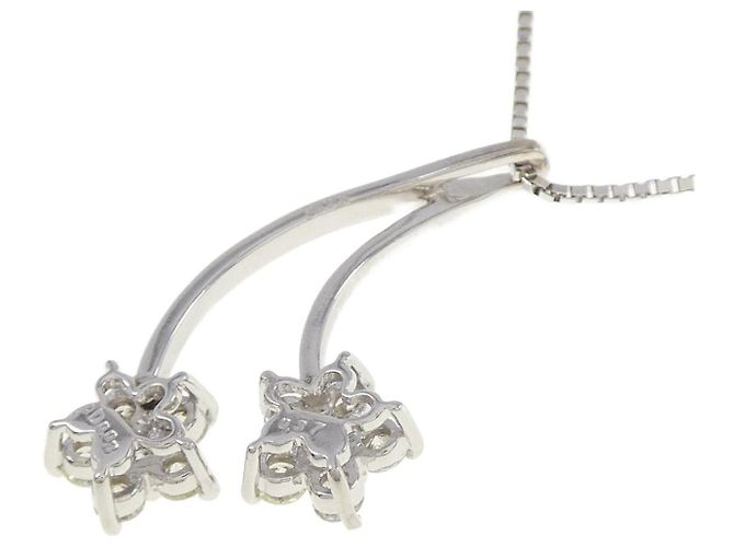 Autre Marque Collana in oro bianco Au750 con diamante rosa Argento - vista 4