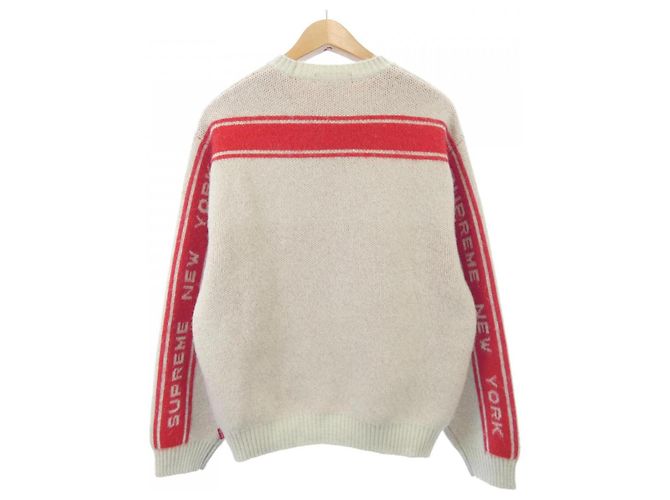 Strickpullover mit Rückstreifen Supreme Rot Beige - Ansicht 2