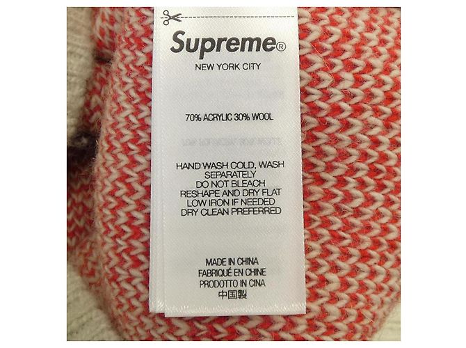 Strickpullover mit Rückstreifen Supreme Rot Beige - Ansicht 3