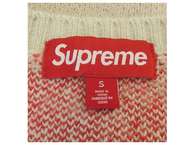 Strickpullover mit Rückstreifen Supreme Rot Beige - Ansicht 4