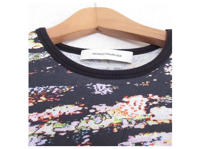 Autre Marque Camiseta de algodón estampada Cedric Charlier Negro Rosa Amarillo - vista 3