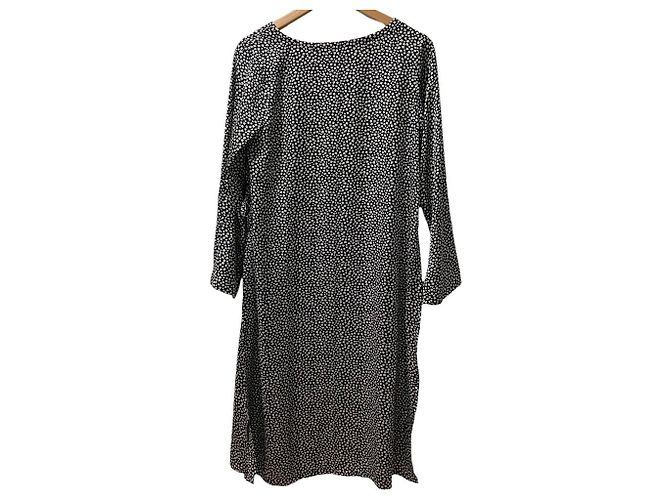 Autre Marque Ron Herman Blumendruck Langkleid Schwarz - Ansicht 2