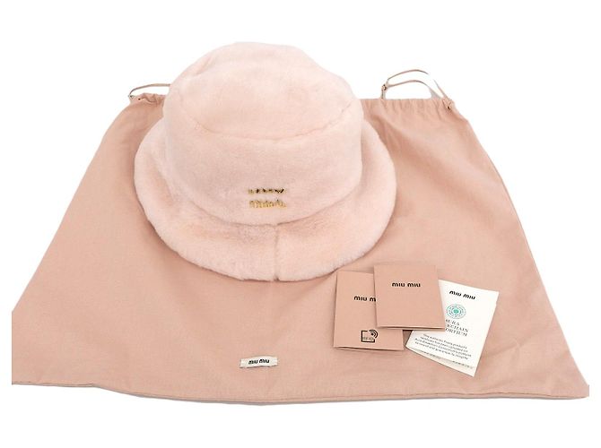 Miu Miu Sombrero bucket de shearling Mouton MIUMIU Rosa - vista 2