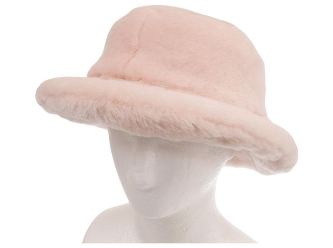 Miu Miu Sombrero bucket de shearling Mouton MIUMIU Rosa - vista 3