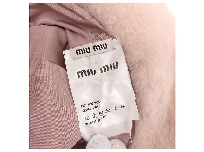 Miu Miu Sombrero bucket de shearling Mouton MIUMIU Rosa - vista 7