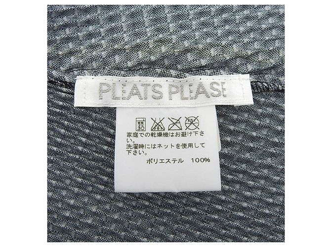 Issey Miyake Kurzarm-T-Shirt mit Karomuster PLEATS PLEASE Schwarz Weiß - Ansicht 6