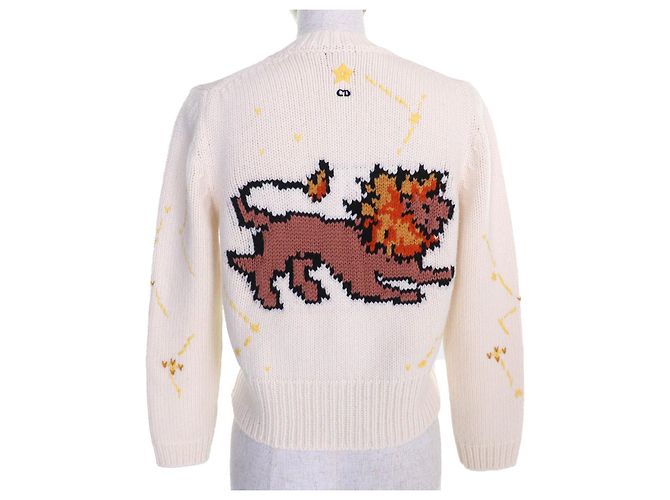 Cardigan Logo Zodiac Leo Pixel Christian Dior Blanco - vista 3