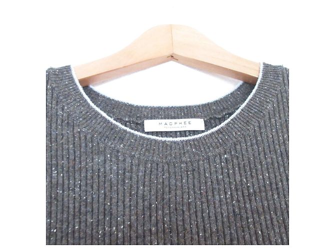 Autre Marque MACPHEE Peplum Seidenstrickpullover Braun - Ansicht 3