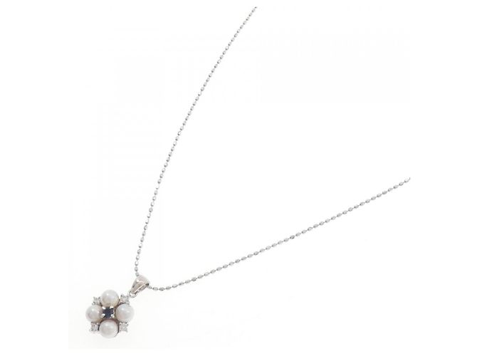 Autre Marque Collana in perle Akoya con zaffiro e diamante Au750 Argento - vista 2