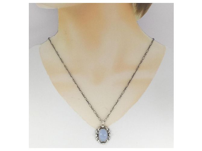 Autre Marque Collana in calcedonio in argento 925 Georg Jensen - vista 6