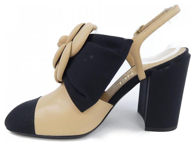 Lammleder-Pumps Chanel G45306B14599 Schwarz Beige - Ansicht 2