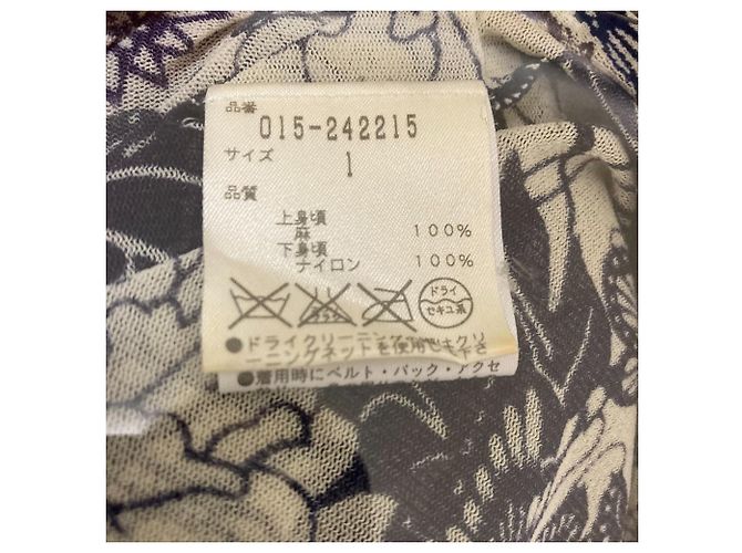 Autre Marque Leinen-Spitzenkleid VIVIENNE TAM Weiß Blau Marineblau - vista 5