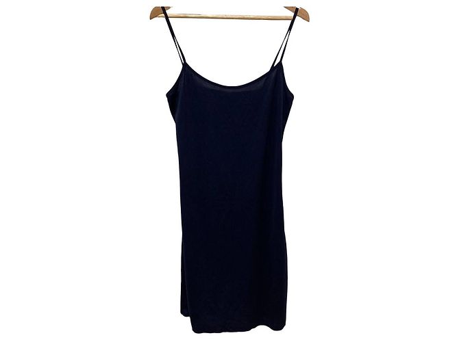 Autre Marque Leinen-Spitzenkleid VIVIENNE TAM Weiß Blau Marineblau - vista 7